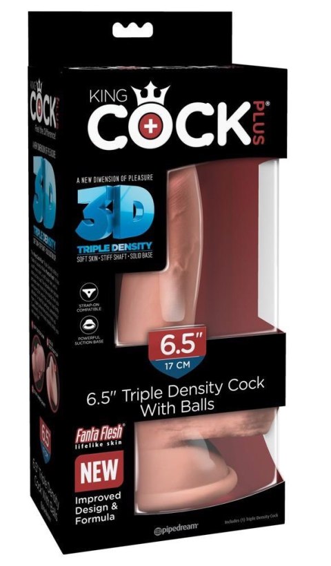Realistyczne dildo KCP 6.5 z potrójną gęstością i jądrami