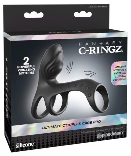 FCR Couples Cage Pro Czarny – Pierścień Erekcyjny z Wibracją dla Par