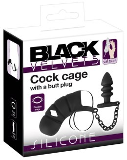 Black Velvets Klatka Cnoty na Penisa z Korkiem Analnym