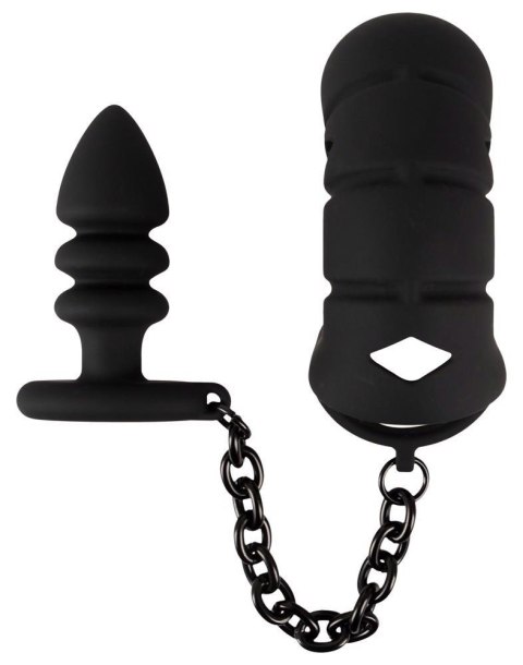 Black Velvets Klatka Cnoty na Penisa z Korkiem Analnym
