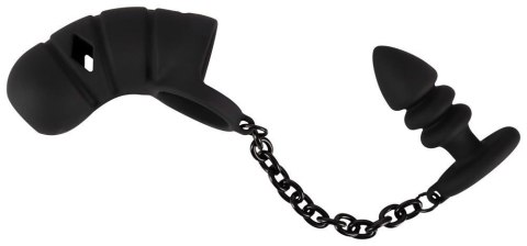 Black Velvets Klatka Cnoty na Penisa z Korkiem Analnym