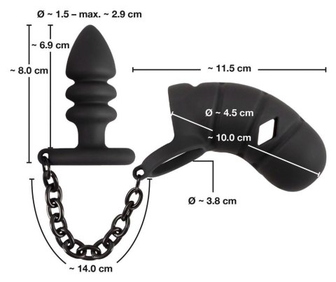 Black Velvets Klatka Cnoty na Penisa z Korkiem Analnym