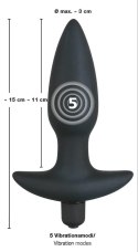 Wibrujący Plug Análny Black Velvet - Średni Rozmiar