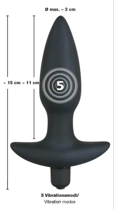 Wibrujący Plug Análny Black Velvet - Średni Rozmiar