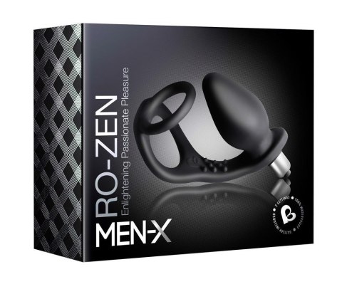 Wibrujący Plug Analny RO-ZEN-Black z Pierścieniem Erekcyjnym