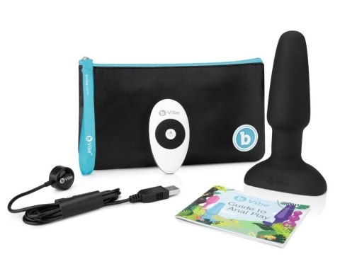 B-Vibe Rimming Plug Black – Wibrująco-obrotowy plug analny