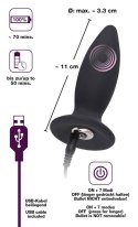 Aksamitny Wibrujący Korek Analny Black Velvets Recharge Plug S