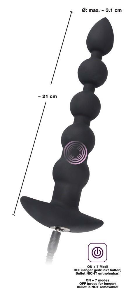 Black Velvets: Ładowalny Wibrujący Łańcuch Analny