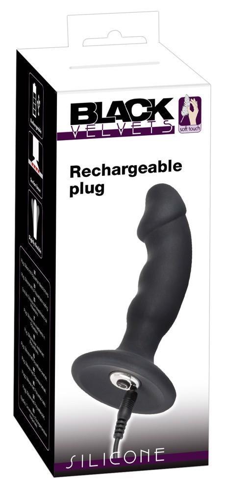 Wibrujący korek analny Black Velvets z ładowaniem USB