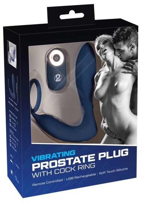 Wibrujący stymulator prostaty z pierścieniem erekcyjnym