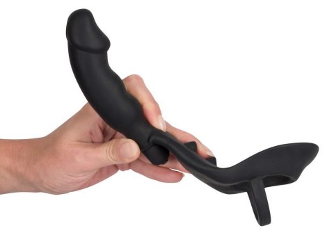 Wibrujący silikonowy plug analny z pierścieniem intymnym