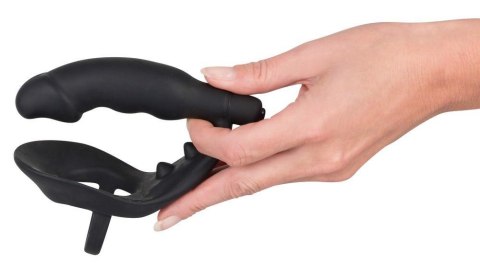Wibrujący silikonowy plug analny z pierścieniem intymnym