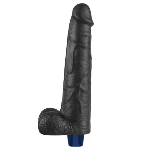 Realistyczne Wibrujące Dildo TPE Soft-Touch, Ładowane USB, 27 cm – Czarne