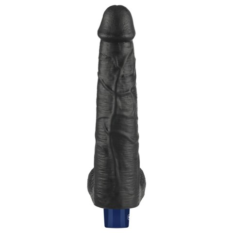 Realistyczne Wibrujące Dildo TPE Soft-Touch, Ładowane USB, 27 cm – Czarne