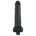 Realistyczne Wibrujące Dildo TPE Soft-Touch, Ładowane USB, 27 cm – Czarne
