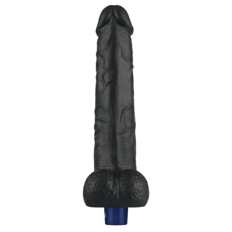 Realistyczne Wibrujące Dildo TPE Soft-Touch, Ładowane USB, 27 cm – Czarne