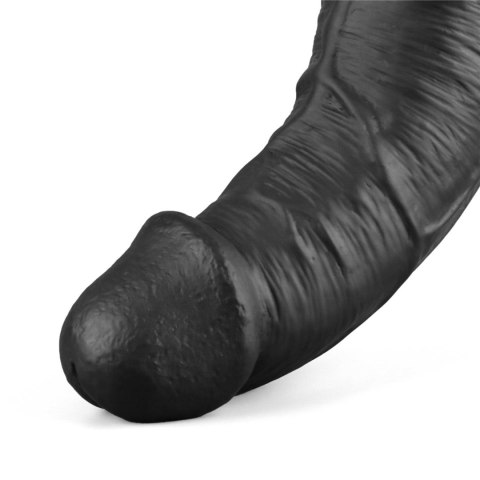 Realistyczne Wibrujące Dildo TPE Soft-Touch, Ładowane USB, 27 cm – Czarne