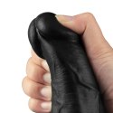 Realistyczne Wibrujące Dildo TPE Soft-Touch, Ładowane USB, 27 cm – Czarne