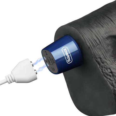 Realistyczne Wibrujące Dildo TPE Soft-Touch, Ładowane USB, 27 cm – Czarne