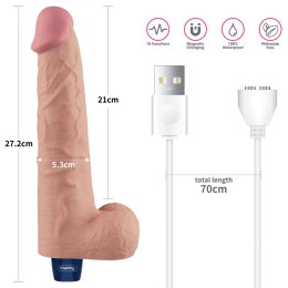 Realistyczny Wibrator Dildo Real Softee TPE z Akumulatorem, 26,5 cm (Cielisty)