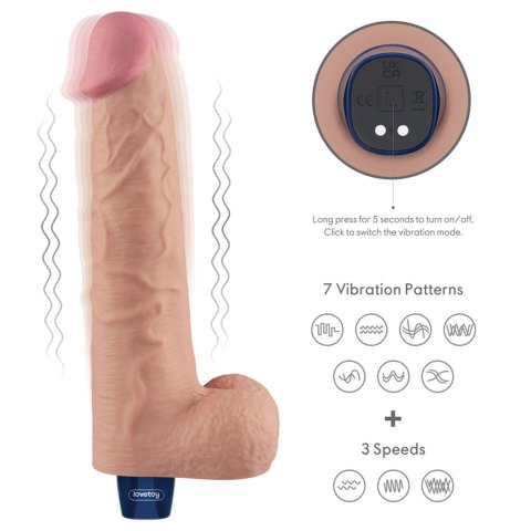 Realistyczny Wibrator Dildo Real Softee TPE z Akumulatorem, 26,5 cm (Cielisty)