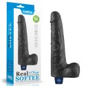 Realistyczne Dildo Wibrujące Softee TPE, 10 Cali, Ładowalne (Czarne)