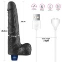 Realistyczne Dildo Wibrujące Softee TPE, 10 Cali, Ładowalne (Czarne)