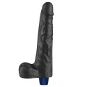 Realistyczne Dildo Wibrujące Softee TPE, 10 Cali, Ładowalne (Czarne)