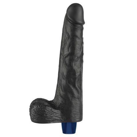 Realistyczne Dildo Wibrujące Softee TPE, 10 Cali, Ładowalne (Czarne)