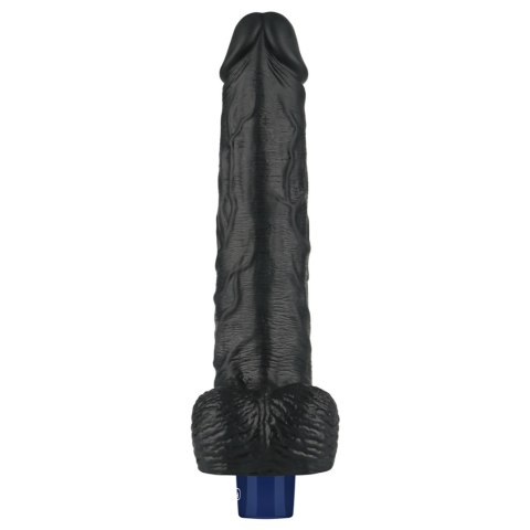Realistyczne Dildo Wibrujące Softee TPE, 10 Cali, Ładowalne (Czarne)