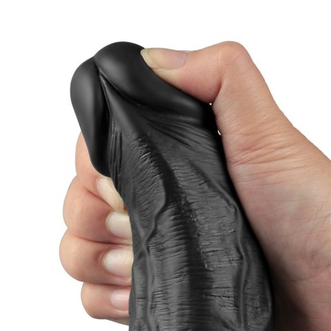 Realistyczne Dildo Wibrujące Softee TPE, 10 Cali, Ładowalne (Czarne)