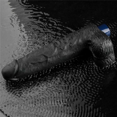 Realistyczne Dildo Wibrujące Softee TPE, 10 Cali, Ładowalne (Czarne)