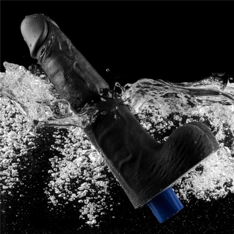 Realistyczne Dildo Wibrujące Softee TPE, 10 Cali, Ładowalne (Czarne)