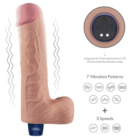 10" Realistyczne Wibracyjne Dildo TPE "Real Softee" (Kolor cielisty), Ładowalne