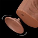 14-calowe Realistyczne Dildo Dwuwarstwowe King Size z Technologią 'Sliding Skin', Brązowe