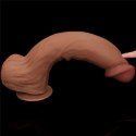 14-calowe Realistyczne Dildo Dwuwarstwowe King Size z Technologią 'Sliding Skin', Brązowe