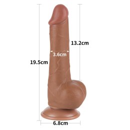 Realistyczne Dildo Dwuwarstwowe z Przesuwną Skórą 7.5 cala, Brązowe