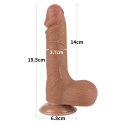 7.5'' Realistyczne Dildo z Przesuwną Skórą, Dwuwarstwowe, Brązowe