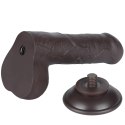 7-calowe realistyczne czarne dildo z podwójną warstwą i imitacją skóry