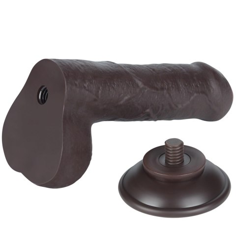 7-calowe realistyczne czarne dildo z podwójną warstwą i imitacją skóry
