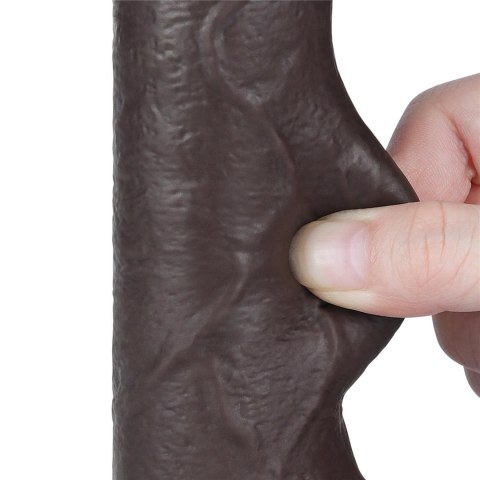 7-calowe realistyczne czarne dildo z podwójną warstwą i imitacją skóry