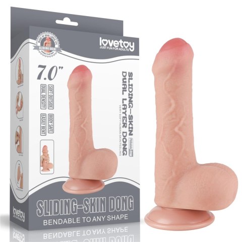 7-calowy Dildo Realistyczne Dwuwarstwowe z Ruchomą Skórą
