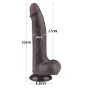 Czarne realistyczne dildo 8,5 cala z podwójną warstwą i przesuwną skórą