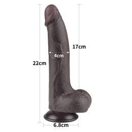 Czarne realistyczne dildo 8,5 cala z podwójną warstwą i przesuwną skórą