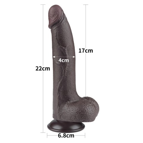 Czarne realistyczne dildo 8,5 cala z podwójną warstwą i przesuwną skórą
