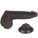 Czarne realistyczne dildo 8,5 cala z podwójną warstwą i przesuwną skórą