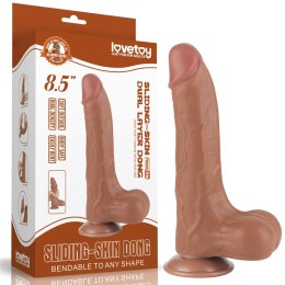Dildo Realistyczne 8.5'' z Ruchomą Skórą i Podwójną Gęstością – Brązowe