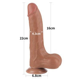 Dildo Realistyczne 8.5'' z Ruchomą Skórą i Podwójną Gęstością – Brązowe