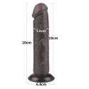 8-calowe Realistyczne Dildo z Ruchomą Skórą i Podwójną Gęstością – Czarne