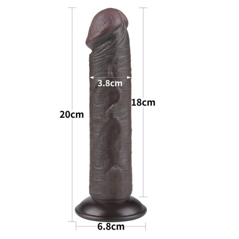 8-calowe Realistyczne Dildo z Ruchomą Skórą i Podwójną Gęstością – Czarne